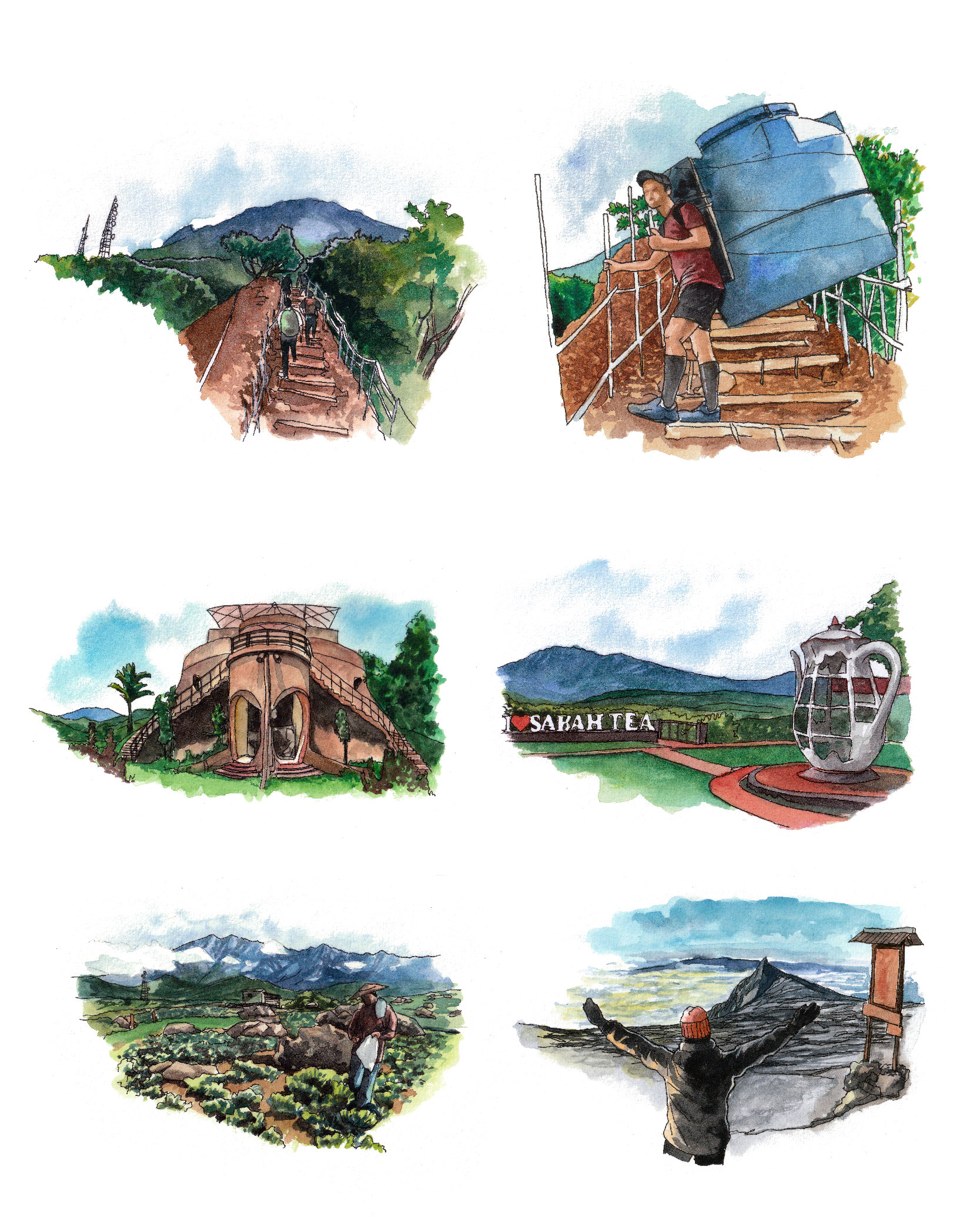 Landscapes, various media