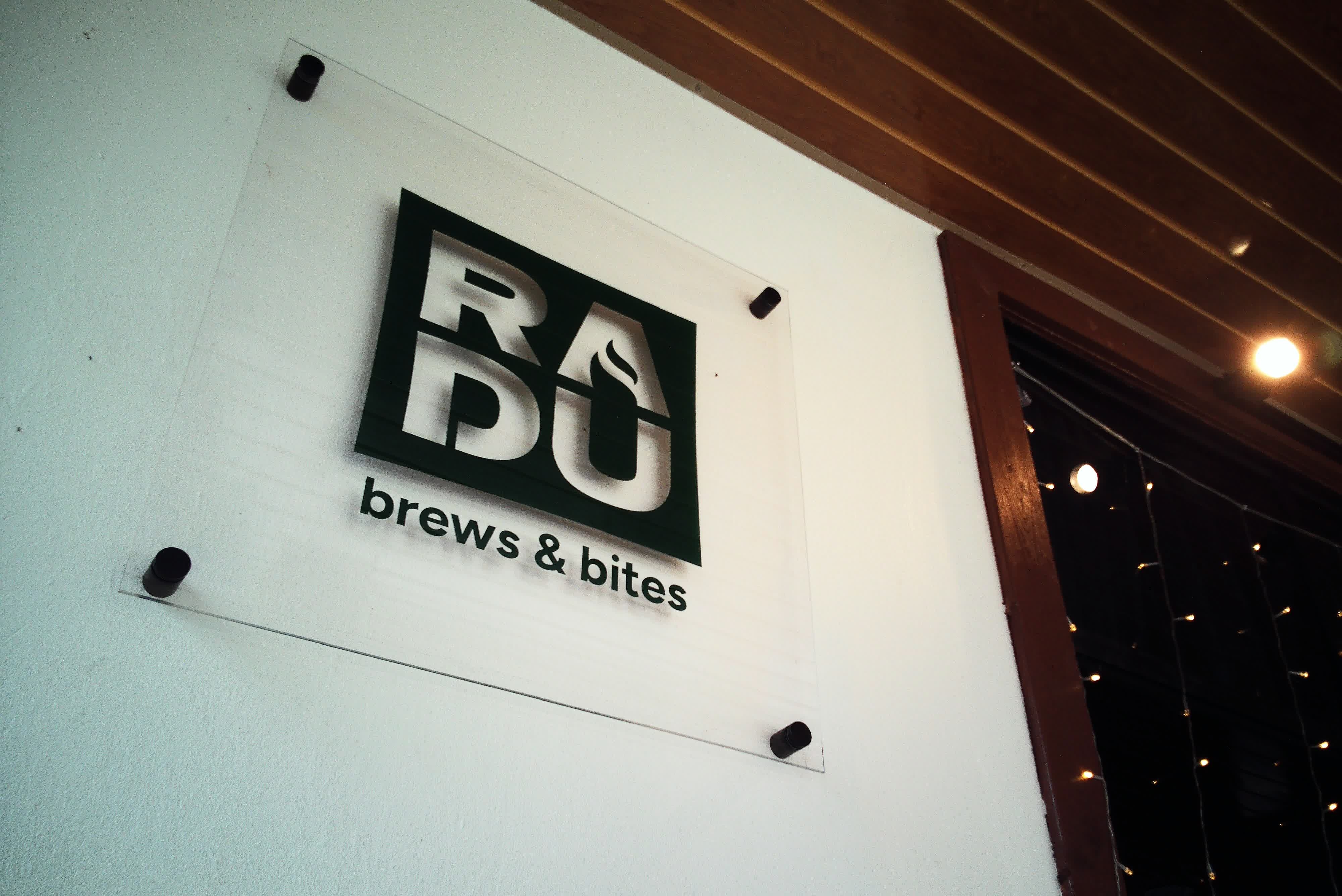 The RADU brand in use at the cafe