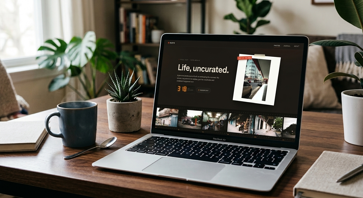 A business website on a laptop